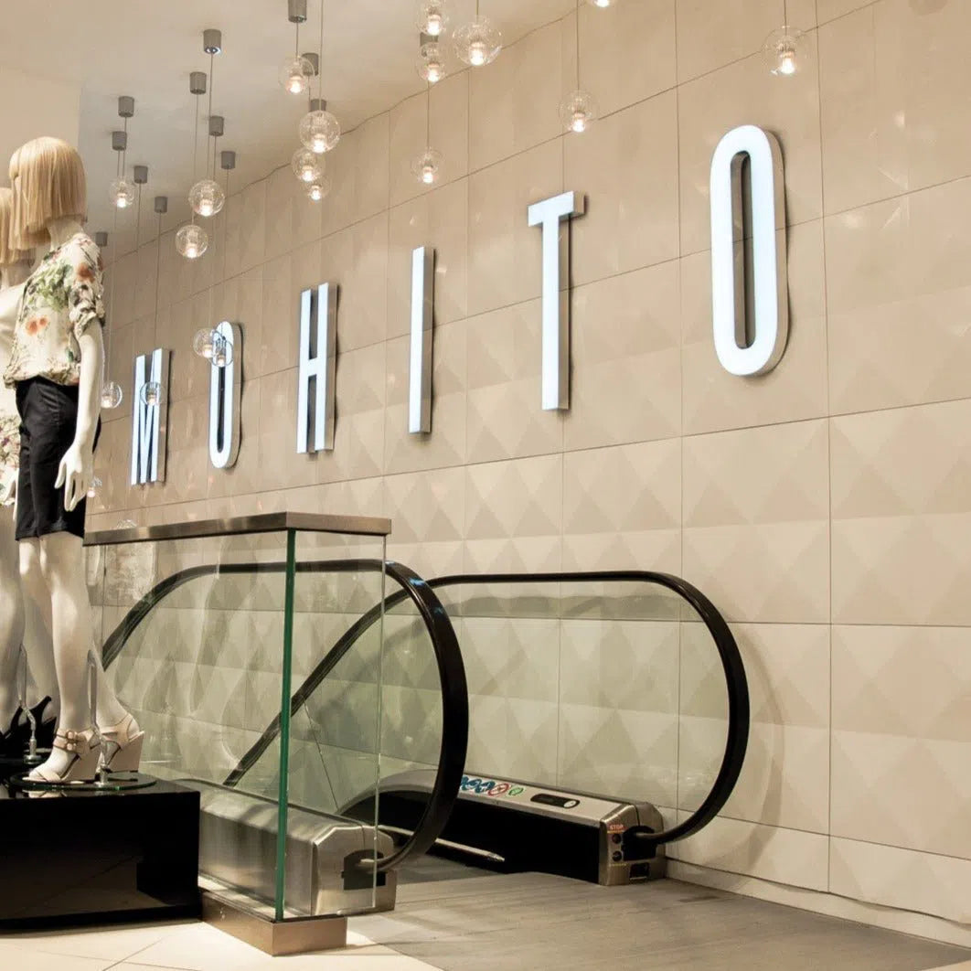 3D Gypsum Wall Panels - DIAMONDS - Gypsum Panels in shop interior | DecorMania UK